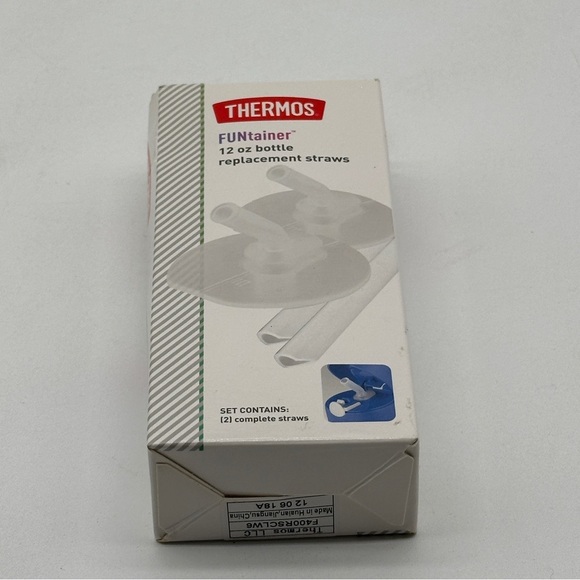 Thermos Replacement Straws for 12 Ounce Funtainer Bottle, Clear 2 Straws - Picture 1 of 5